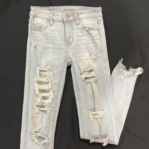 American Eagle Light-Wash Distressed Jeans